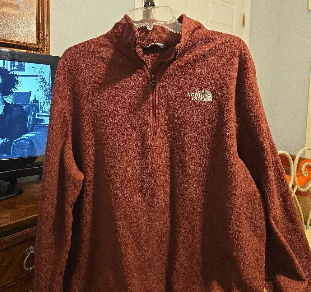 The North Face Men's Zip-Up Fleece Pullover - Rust
